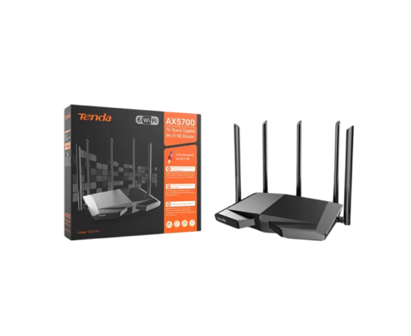 Router Tenda AX 5700 Tri-Band Gigabit Wi-Fi 6E TX27 Pro